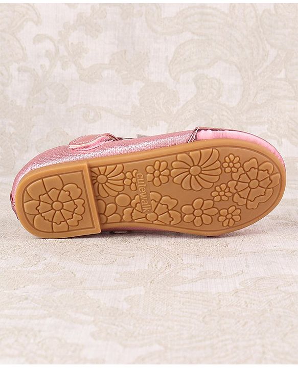 Cute Walk by Babyhug Ballerina with Velcro Closure and Bow Applique - Silver