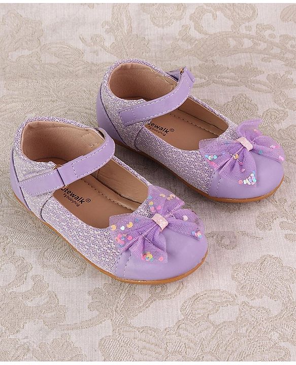 Cute Walk by Babyhug Ballerinas with Strap Closure & Bow Applique - Purple