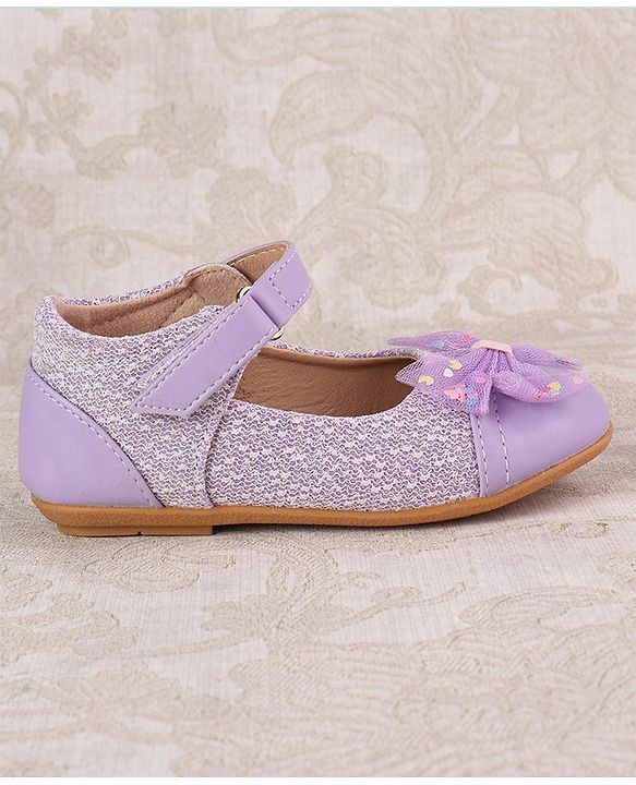 Cute Walk by Babyhug Ballerinas with Strap Closure & Bow Applique - Purple