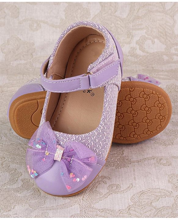 Cute Walk by Babyhug Ballerinas with Strap Closure & Bow Applique - Purple
