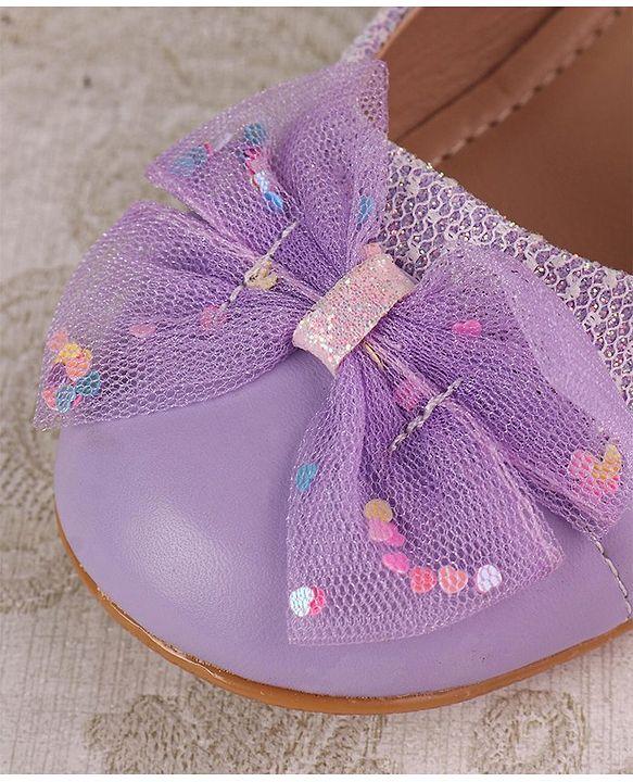 Cute Walk by Babyhug Ballerinas with Strap Closure & Bow Applique - Purple
