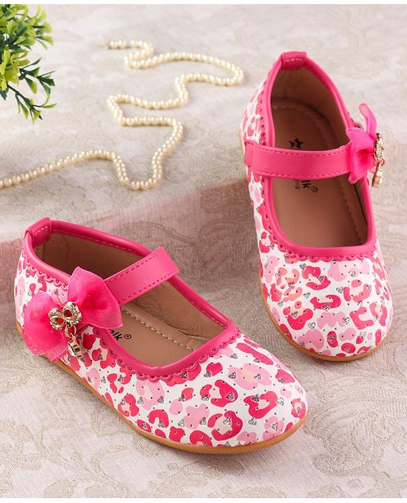 Cute Walk by Babyhug Velcro Closure Ballerina With Bow Applique - Blue