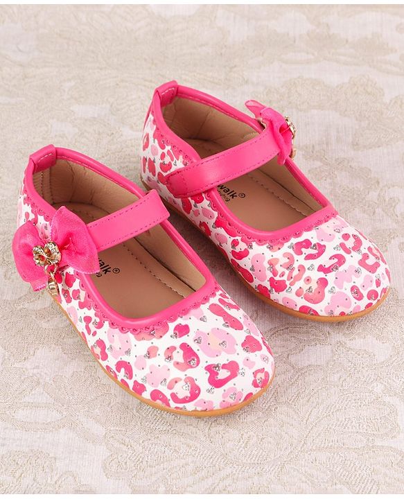 Cute Walk by Babyhug Velcro Closure Ballerina With Bow Applique - Blue