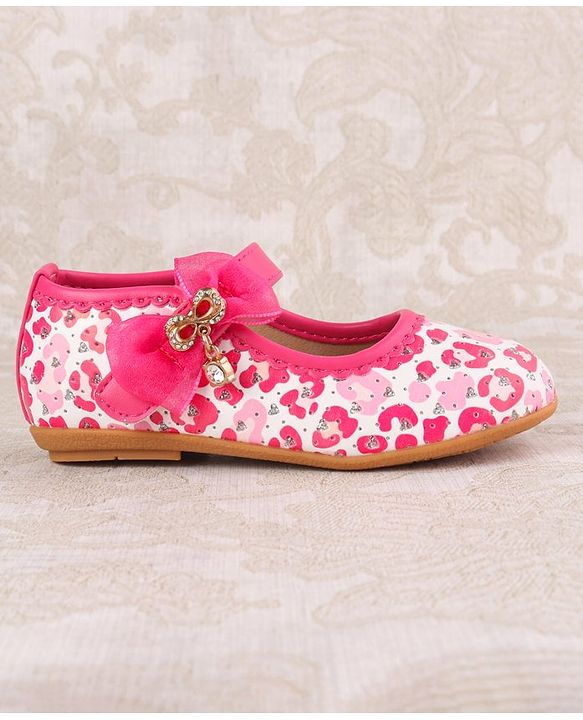 Cute Walk by Babyhug Velcro Closure Ballerina With Bow Applique - Blue