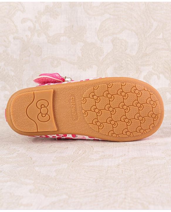 Cute Walk by Babyhug Velcro Closure Ballerina With Bow Applique - Blue