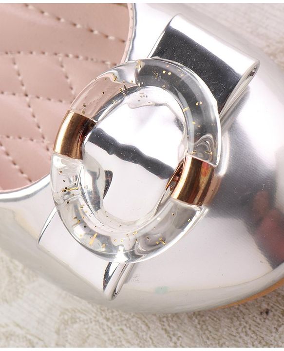 Cute Walk by Babyhug Ballerinas with Buckle Closure & Bow Applique -  Silver