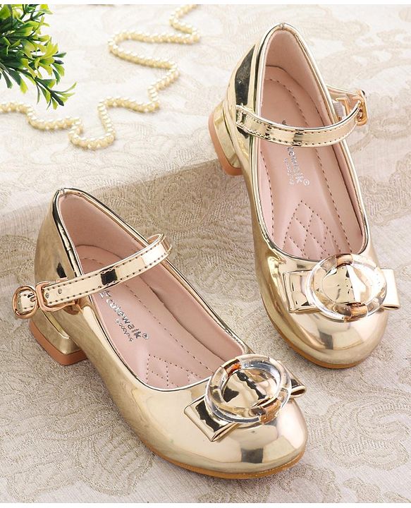 Cute Walk by Babyhug Ballerinas with Buckle Closure & Bow Applique -  Silver