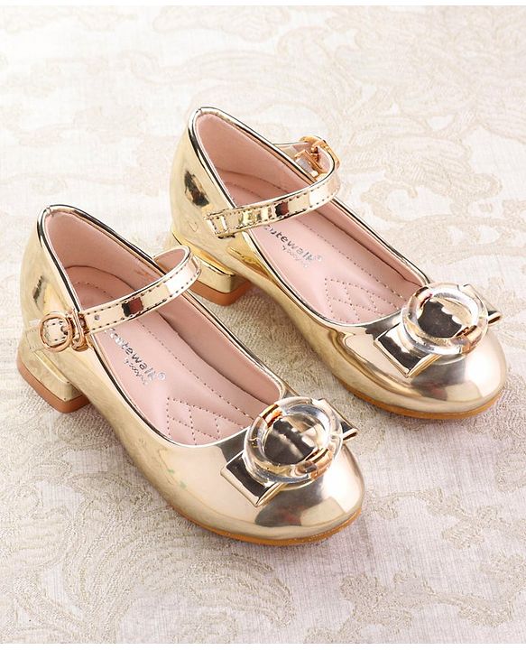 Cute Walk by Babyhug Ballerinas with Buckle Closure & Bow Applique -  Silver