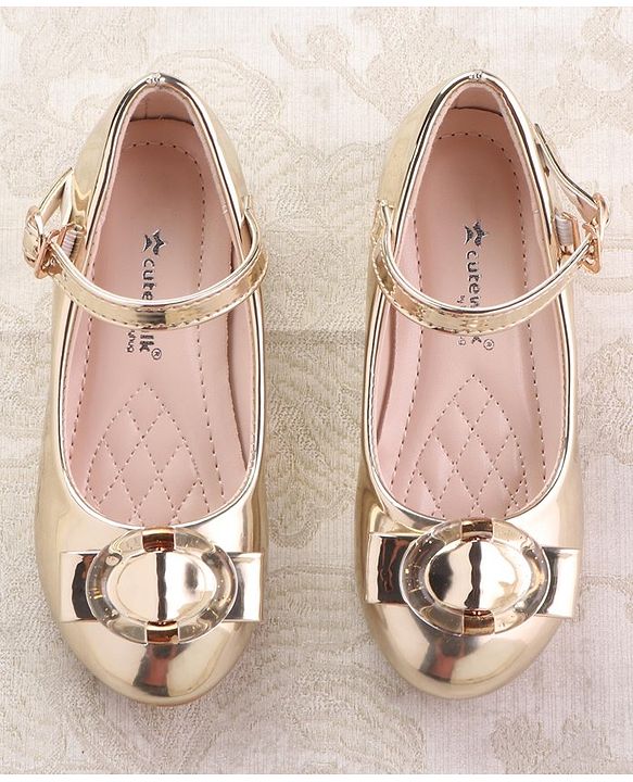 Cute Walk by Babyhug Ballerinas with Buckle Closure & Bow Applique -  Silver