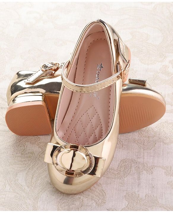 Cute Walk by Babyhug Ballerinas with Buckle Closure & Bow Applique -  Silver