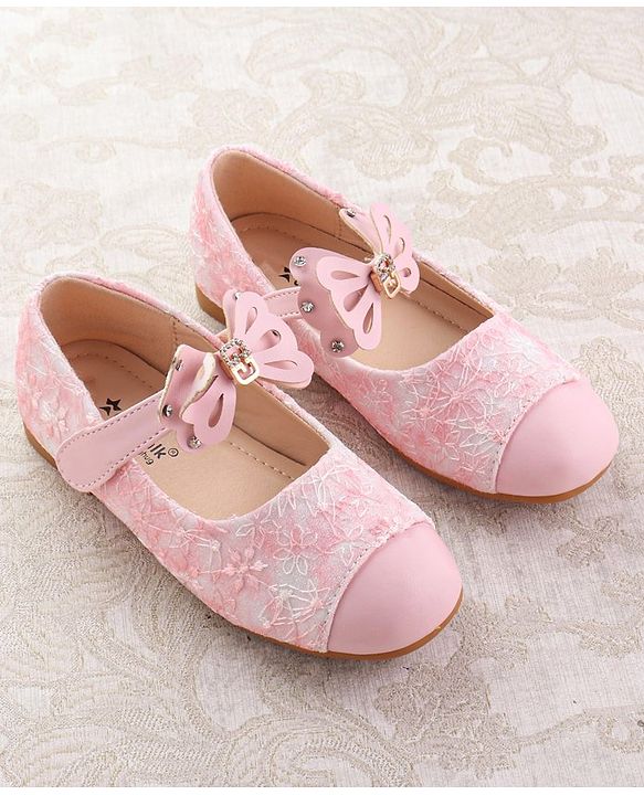 Cute Walk by Babyhug Ballerina with Velcro Closure & Bow Applique - Pink