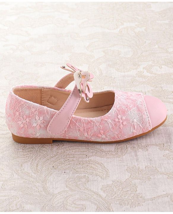 Cute Walk by Babyhug Ballerina with Velcro Closure & Bow Applique - Pink