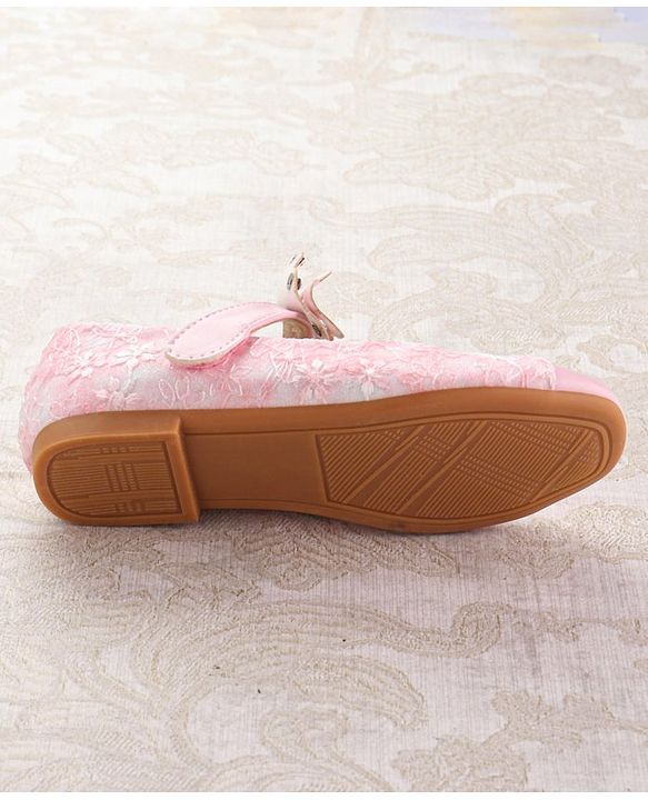 Cute Walk by Babyhug Ballerina with Velcro Closure & Bow Applique - Pink