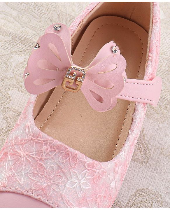 Cute Walk by Babyhug Ballerina with Velcro Closure & Bow Applique - Pink