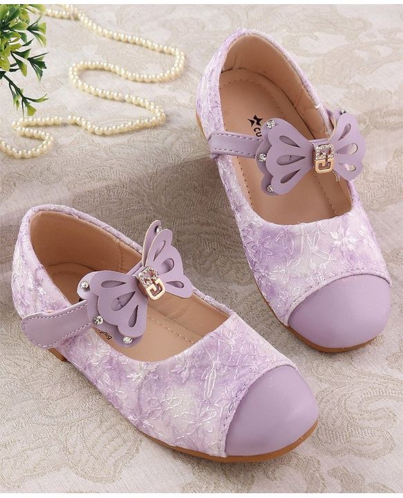 Cute Walk by Babyhug Ballerina with Velcro Closure & Bow Applique - Beige