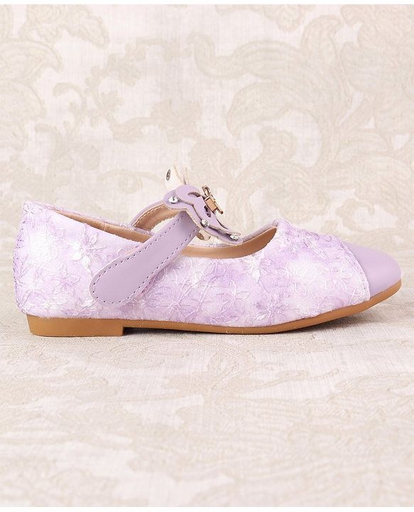 Cute Walk by Babyhug Ballerina with Velcro Closure & Bow Applique - Beige