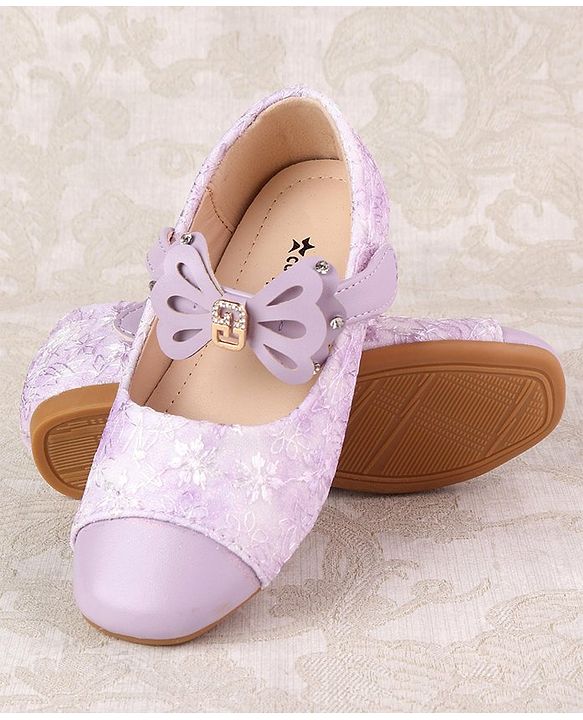 Cute Walk by Babyhug Ballerina with Velcro Closure & Bow Applique - Beige
