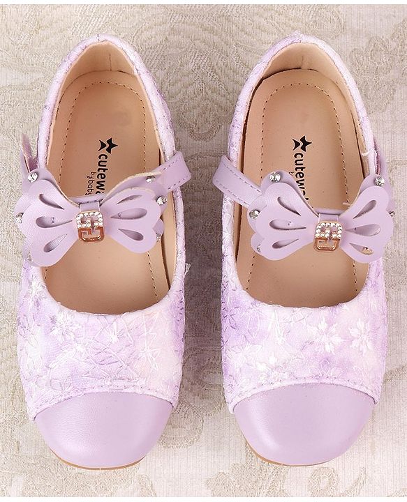 Cute Walk by Babyhug Ballerina with Velcro Closure & Bow Applique - Beige