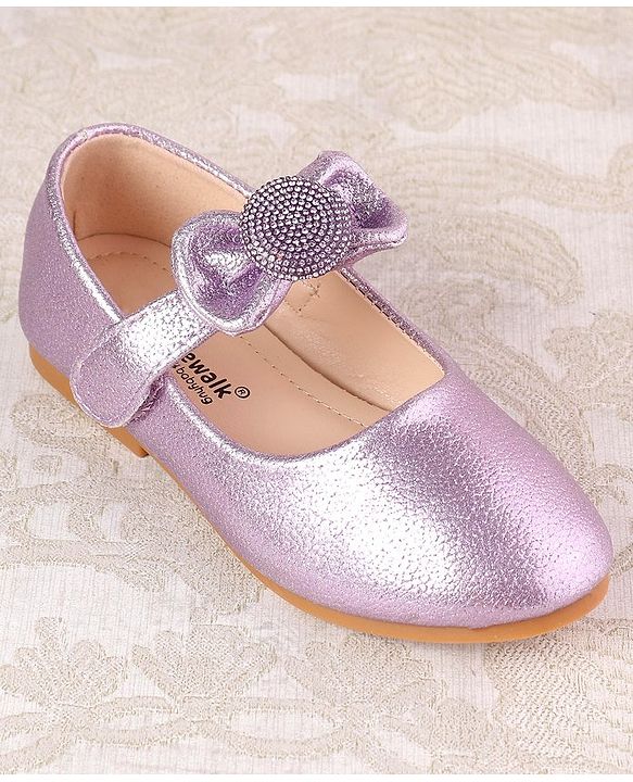 Cute Walk by Babyhug Ballerina with Velcro Closure & Bow Applique - Purple