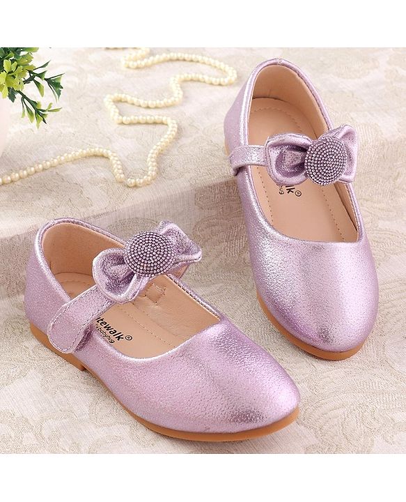 Cute Walk by Babyhug Ballerina with Velcro Closure & Bow Applique - Purple