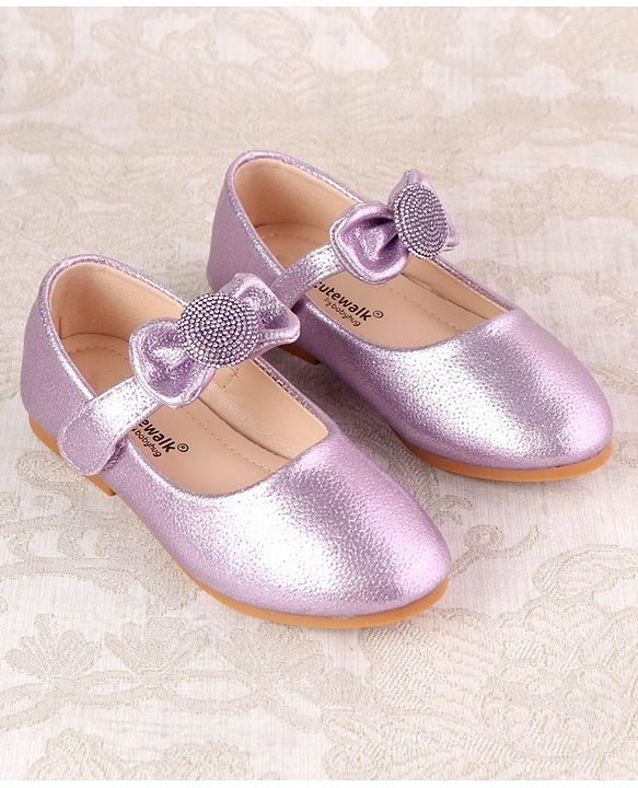 Cute Walk by Babyhug Ballerina with Velcro Closure & Bow Applique - Purple