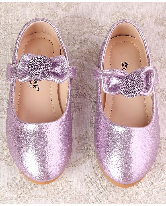 Cute Walk by Babyhug Ballerina with Velcro Closure & Bow Applique - Purple