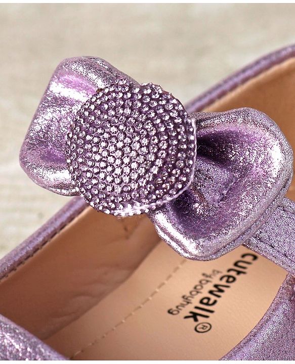 Cute Walk by Babyhug Ballerina with Velcro Closure & Bow Applique - Purple