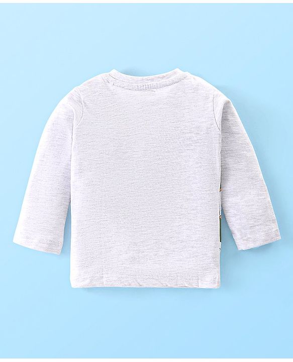 Babyhug Single Jersey Knit Full Sleeves T-Shirt & Lounge Pants Set With Animal Print - White & Green