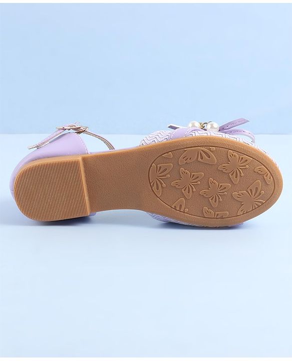 Pine Kids Ballerinas with Buckle Closure & Bow Applique - Purple