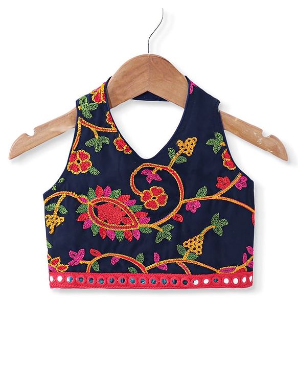 Babyhug Woven Sleeveless Sequinned & Floral Embroidered Choli With Lehenga and Georgette Dupatta - Hot Pink
