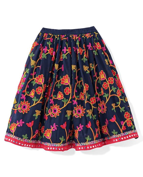 Babyhug Woven Sleeveless Sequinned & Floral Embroidered Choli With Lehenga and Georgette Dupatta - Hot Pink