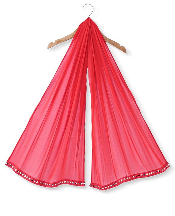 Babyhug Woven Sleeveless Sequinned & Floral Embroidered Choli With Lehenga and Georgette Dupatta - Hot Pink