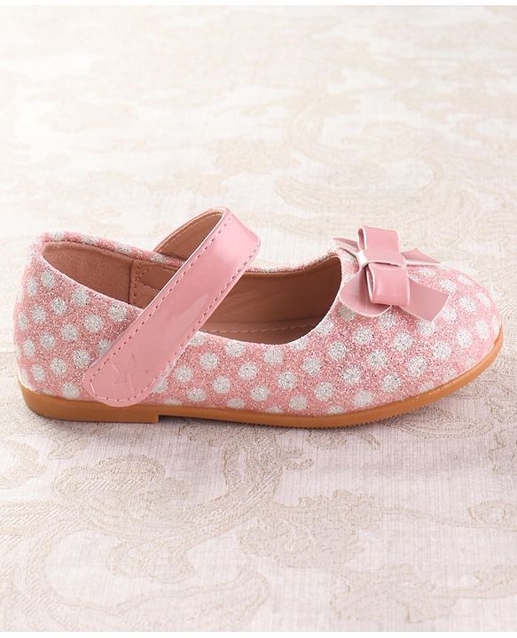 Cute Walk by Babyhug Velcro Closure Ballerina with Bow Applique - Pink