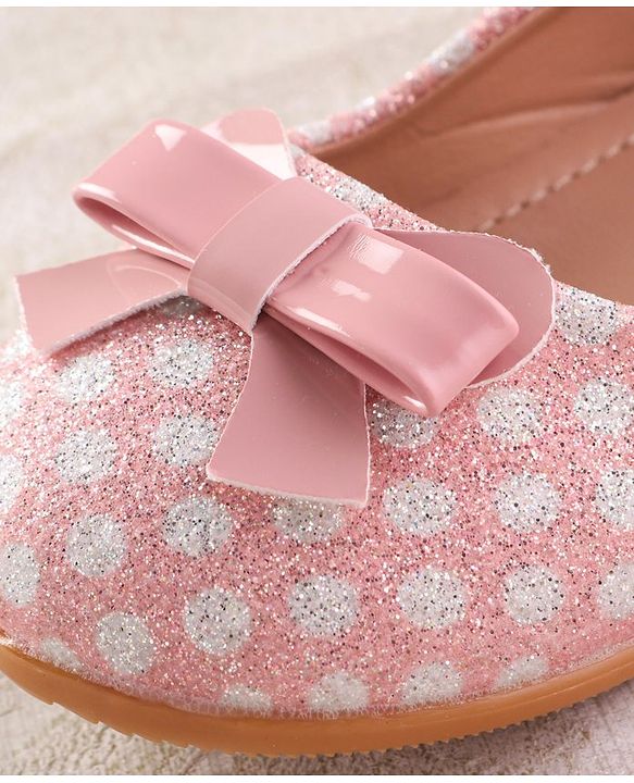 Cute Walk by Babyhug Velcro Closure Ballerina with Bow Applique - Pink