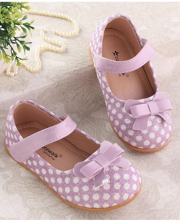 Cute Walk by Babyhug Velcro Closure Ballerina with Bow Applique - Pink
