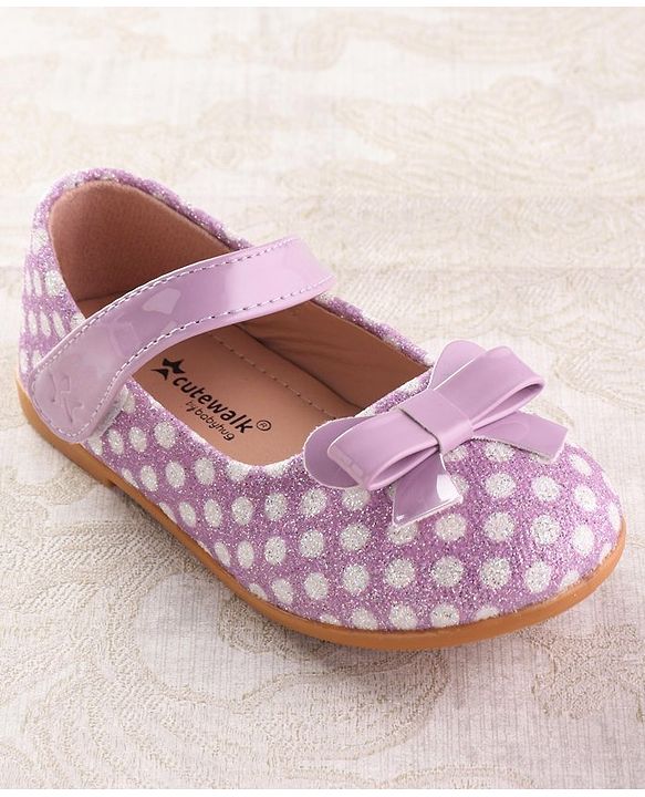 Cute Walk by Babyhug Velcro Closure Ballerina with Bow Applique - Pink
