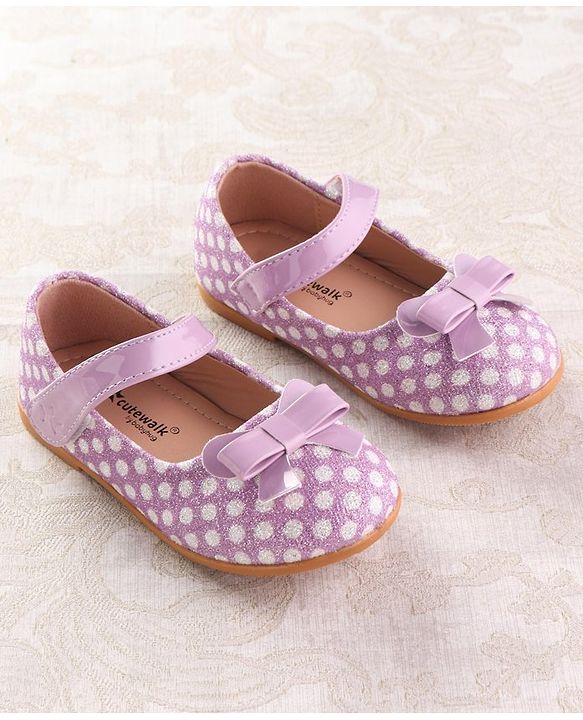 Cute Walk by Babyhug Velcro Closure Ballerina with Bow Applique - Pink
