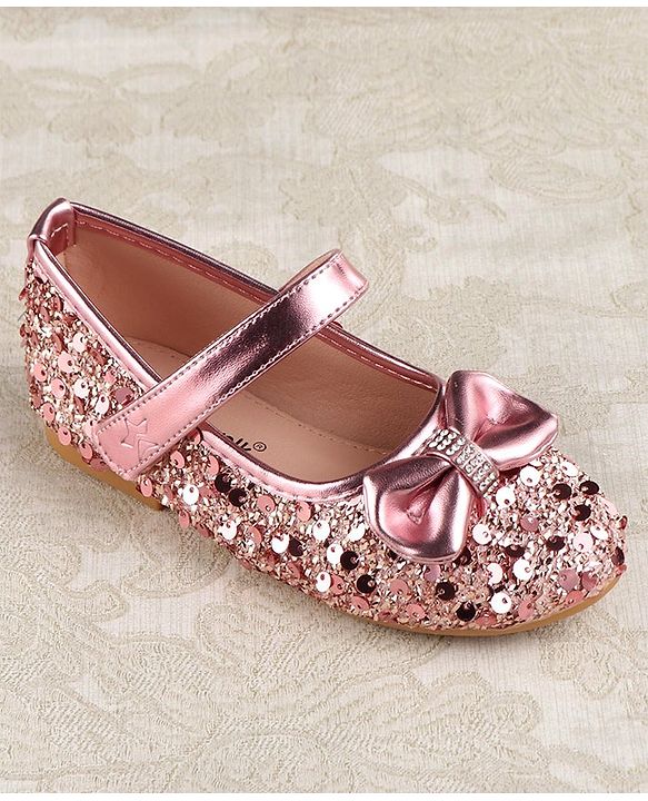 Cute Walk by Babyhug Ballerina With Sequins & Bow Applique - Pink