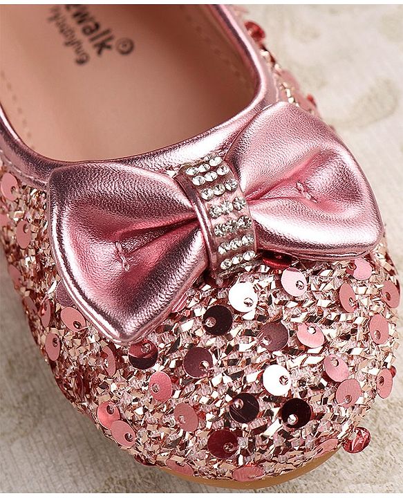 Cute Walk by Babyhug Ballerina With Sequins & Bow Applique - Pink
