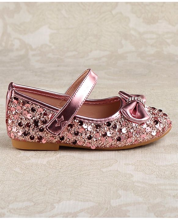 Cute Walk by Babyhug Ballerina With Sequins & Bow Applique - Pink