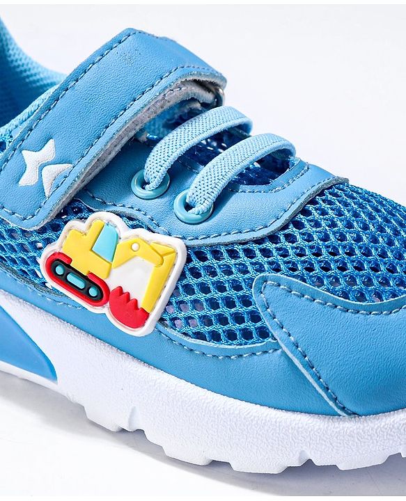 Cute Walk by Babyhug Sneaker Shoes with Vecro Closure & Construction Vehicle Appliques - Blue
