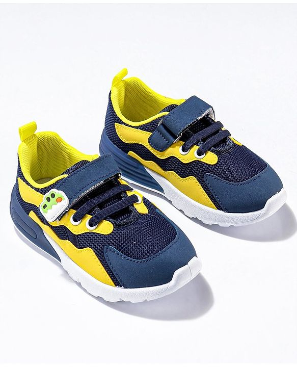 Cute Walk by Babyhug Sneaker Shoes with Vecro Closure &  Crocodile Appliques - Navy