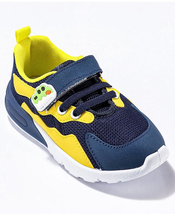 Cute Walk by Babyhug Sneaker Shoes with Vecro Closure &  Crocodile Appliques - Navy