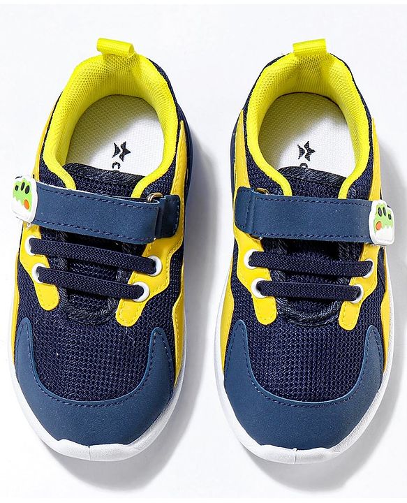 Cute Walk by Babyhug Sneaker Shoes with Vecro Closure &  Crocodile Appliques - Navy