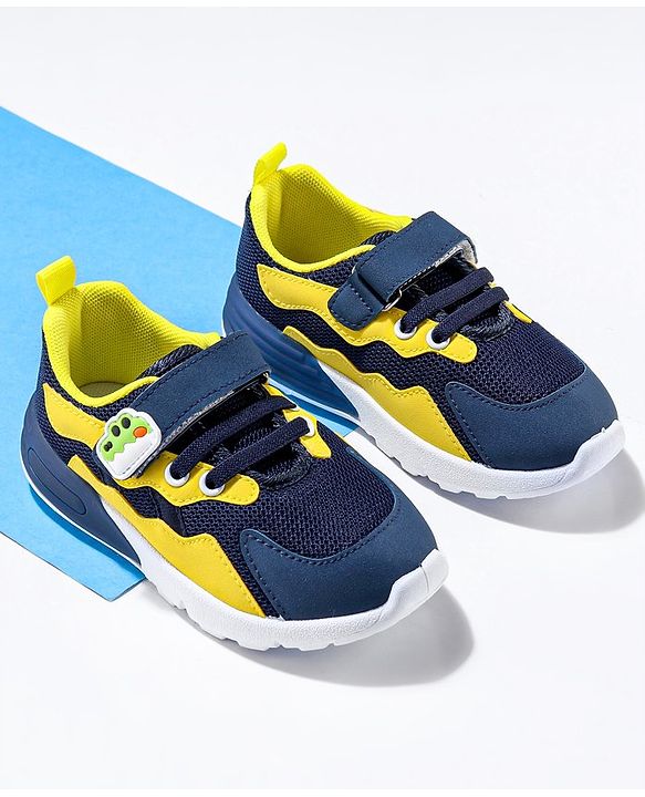 Cute Walk by Babyhug Sneaker Shoes with Vecro Closure &  Crocodile Appliques - Navy