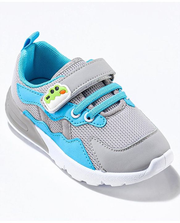 Cute Walk by Babyhug Sneaker Shoes with Vecro Closure &  Crocodile Appliques - Grey