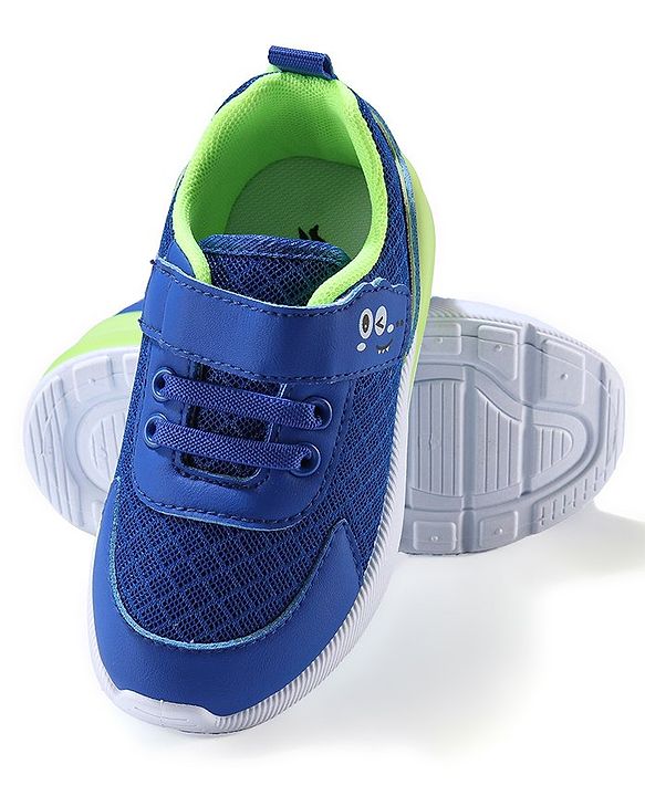 Cute Walk by Babyhug Velcro Closure Sneakers With Animal Print Detailing - Royal Blue