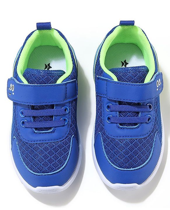 Cute Walk by Babyhug Velcro Closure Sneakers With Animal Print Detailing - Royal Blue