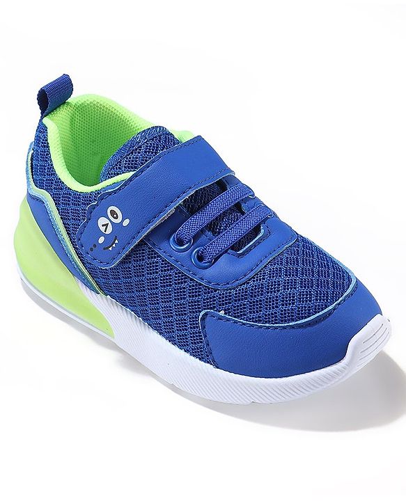 Cute Walk by Babyhug Velcro Closure Sneakers With Animal Print Detailing - Royal Blue