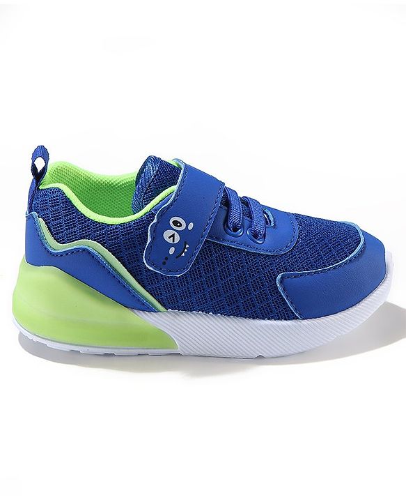 Cute Walk by Babyhug Velcro Closure Sneakers With Animal Print Detailing - Royal Blue